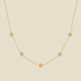 August CZ Birth Flower Station Necklace