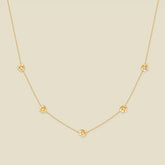 July CZ Birth Flower Station Necklace