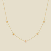 March CZ Birth Flower Station Necklace