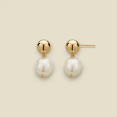 Drop Pearl Stud Earrings | Final Sale