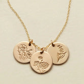 Birth Flower Stacker Necklace | 1/2" Disc