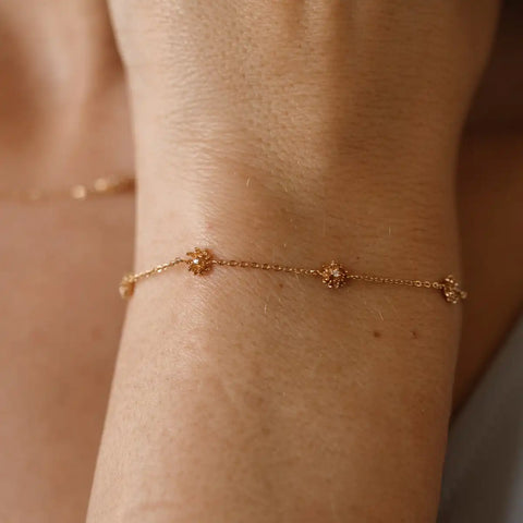 December CZ Birth Flower Station Bracelet