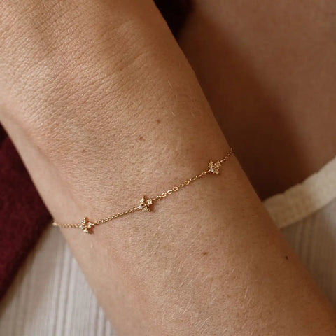July CZ Birth Flower Station Bracelet