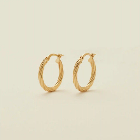 14k Twisted Hoop Earrings