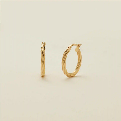 14k Twisted Hoop Earrings