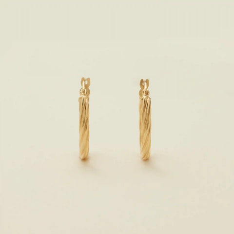 14k Twisted Hoop Earrings