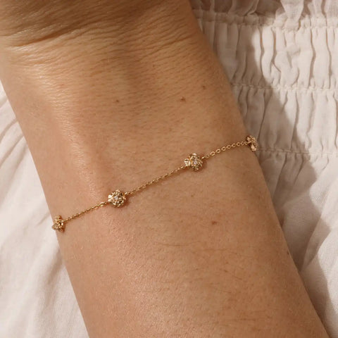 December CZ Birth Flower Station Bracelet