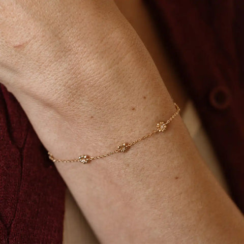 July CZ Birth Flower Station Bracelet