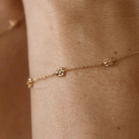 November CZ Birth Flower Station Bracelet