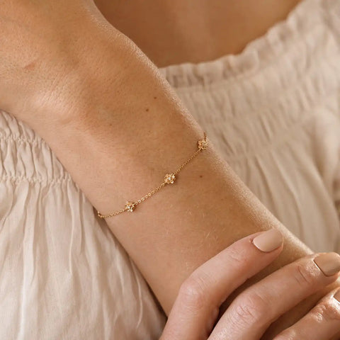 December CZ Birth Flower Station Bracelet