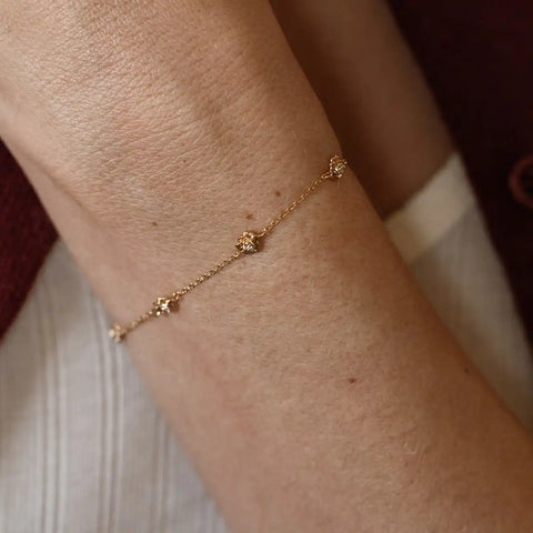 April CZ Birth Flower Station Bracelet
