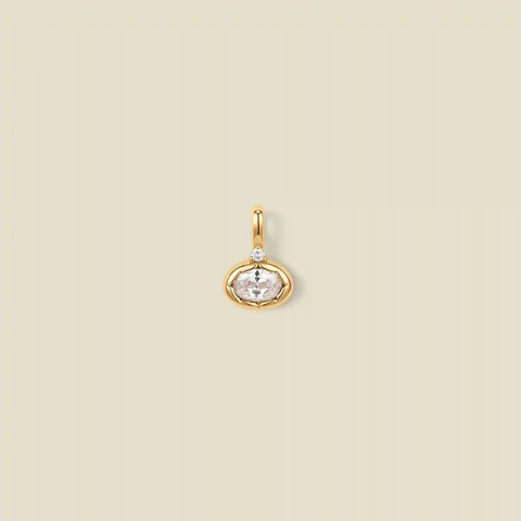 April Oval Birthstone Charm
