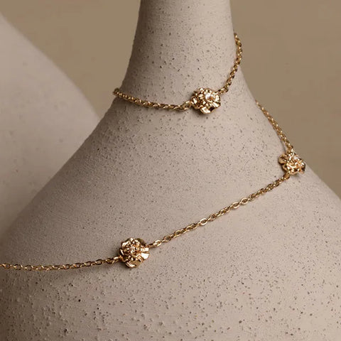 December CZ Birth Flower Station Necklace