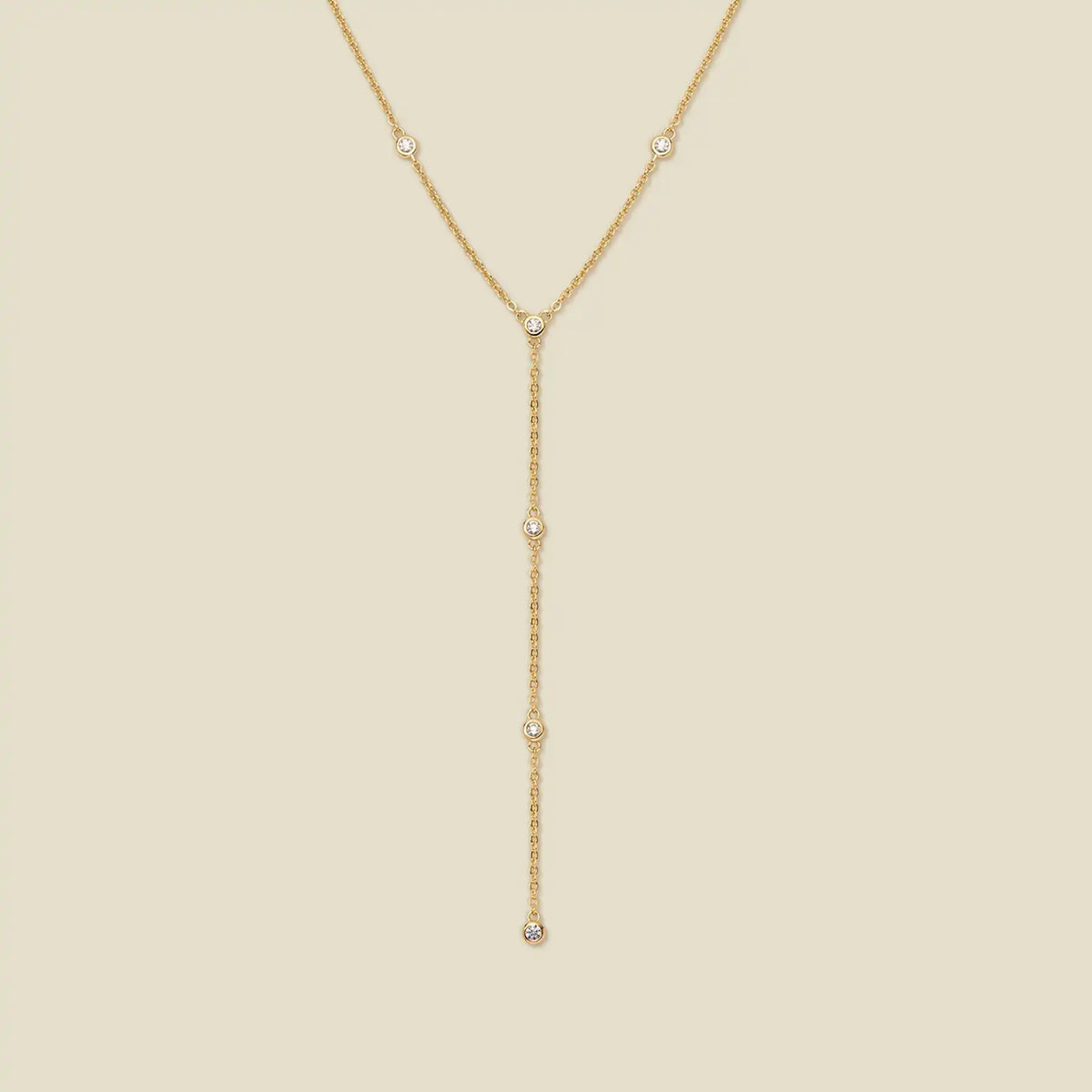 CZ Poppy Lariat Necklace