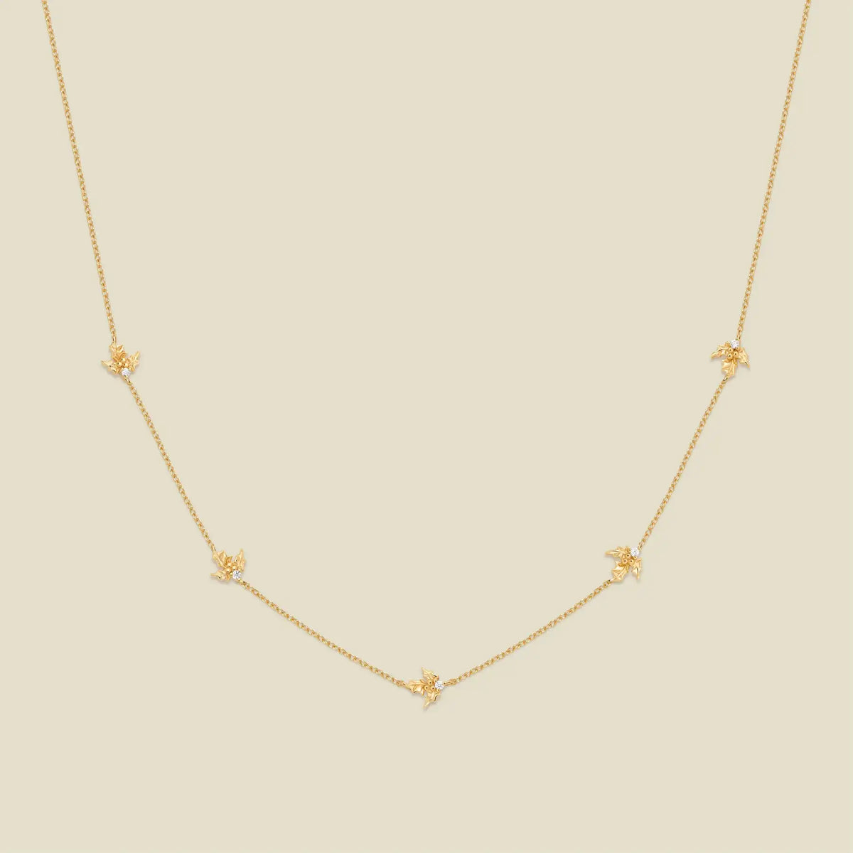 December CZ Birth Flower Station Necklace
