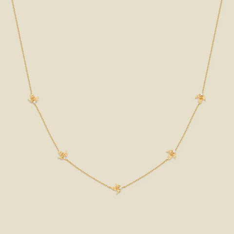 December CZ Birth Flower Station Necklace