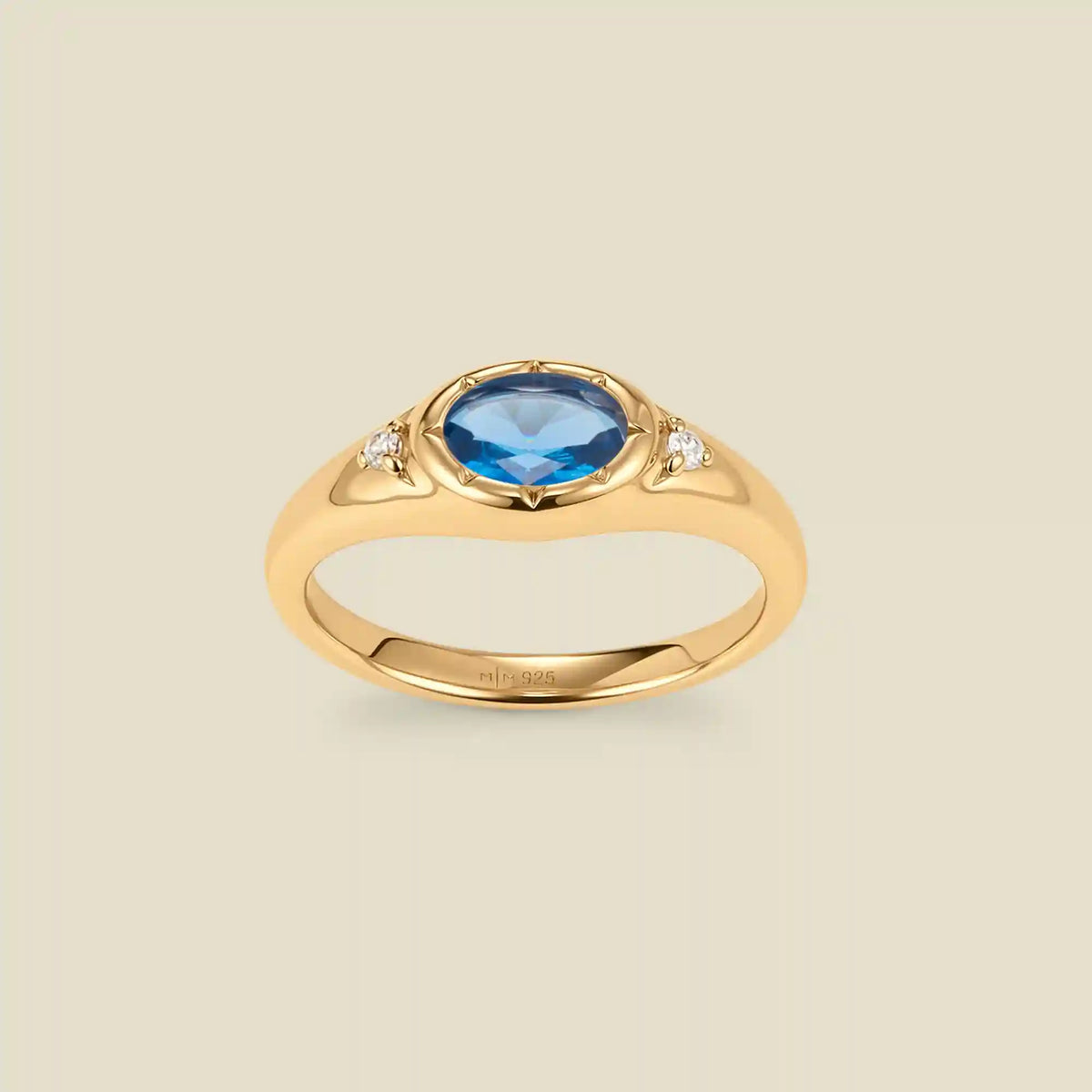 December Oval Birthstone Signet Ring