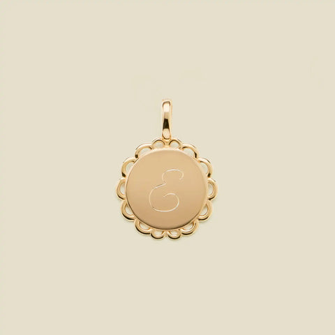 Engravable Ornate Circle Charm