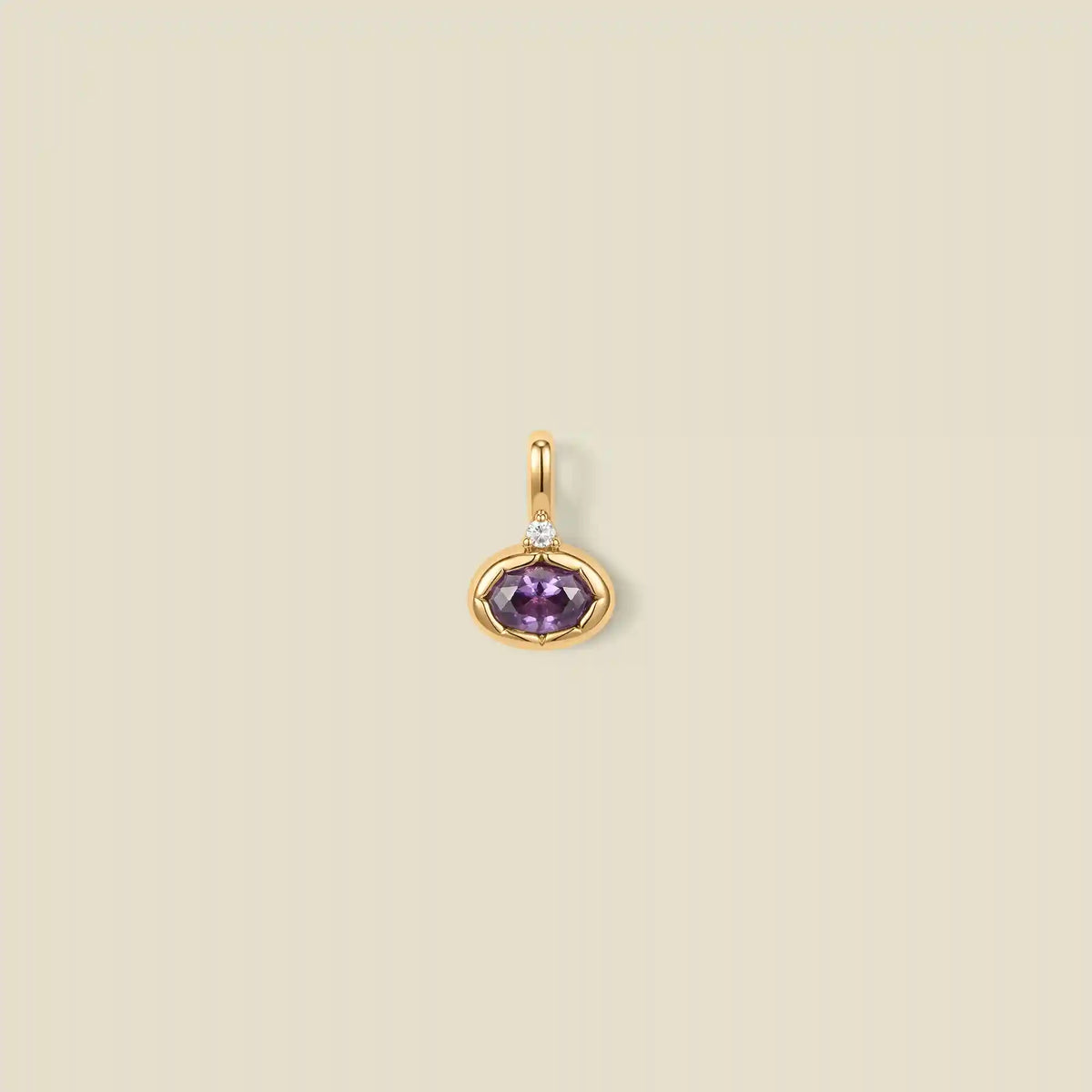 February Oval Birthstone Charm