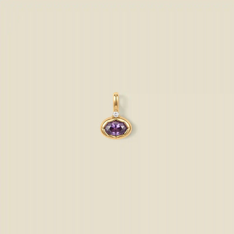 February Oval Birthstone Charm
