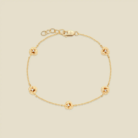 February CZ Birth Flower Station Bracelet