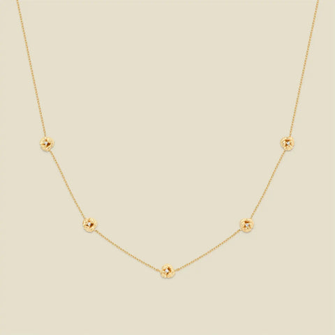 February CZ Birth Flower Station Necklace