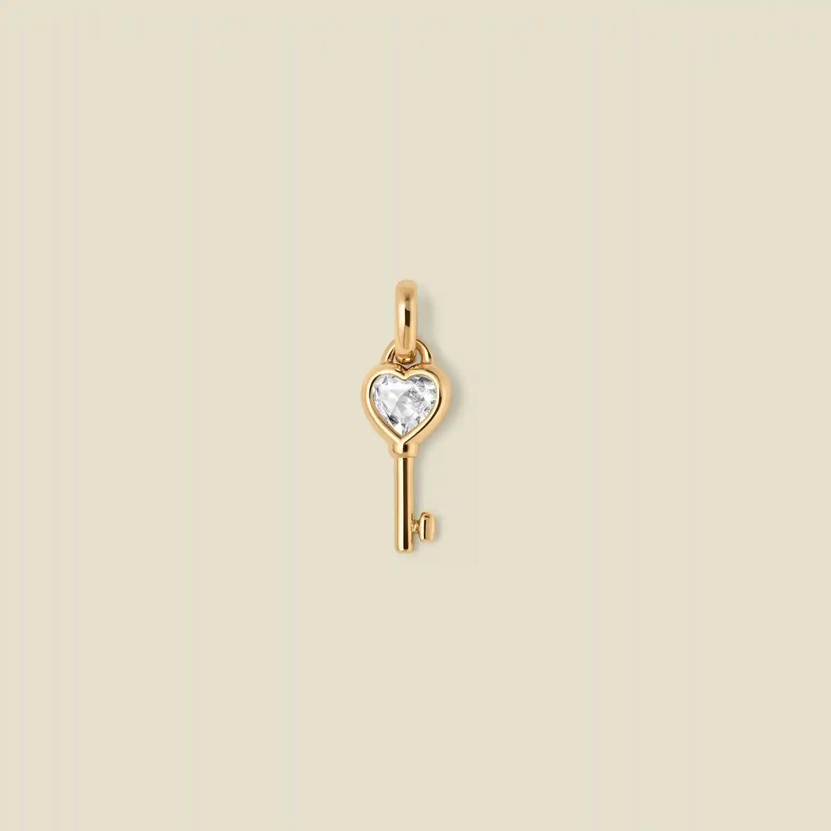 CZ Heart Key Charm