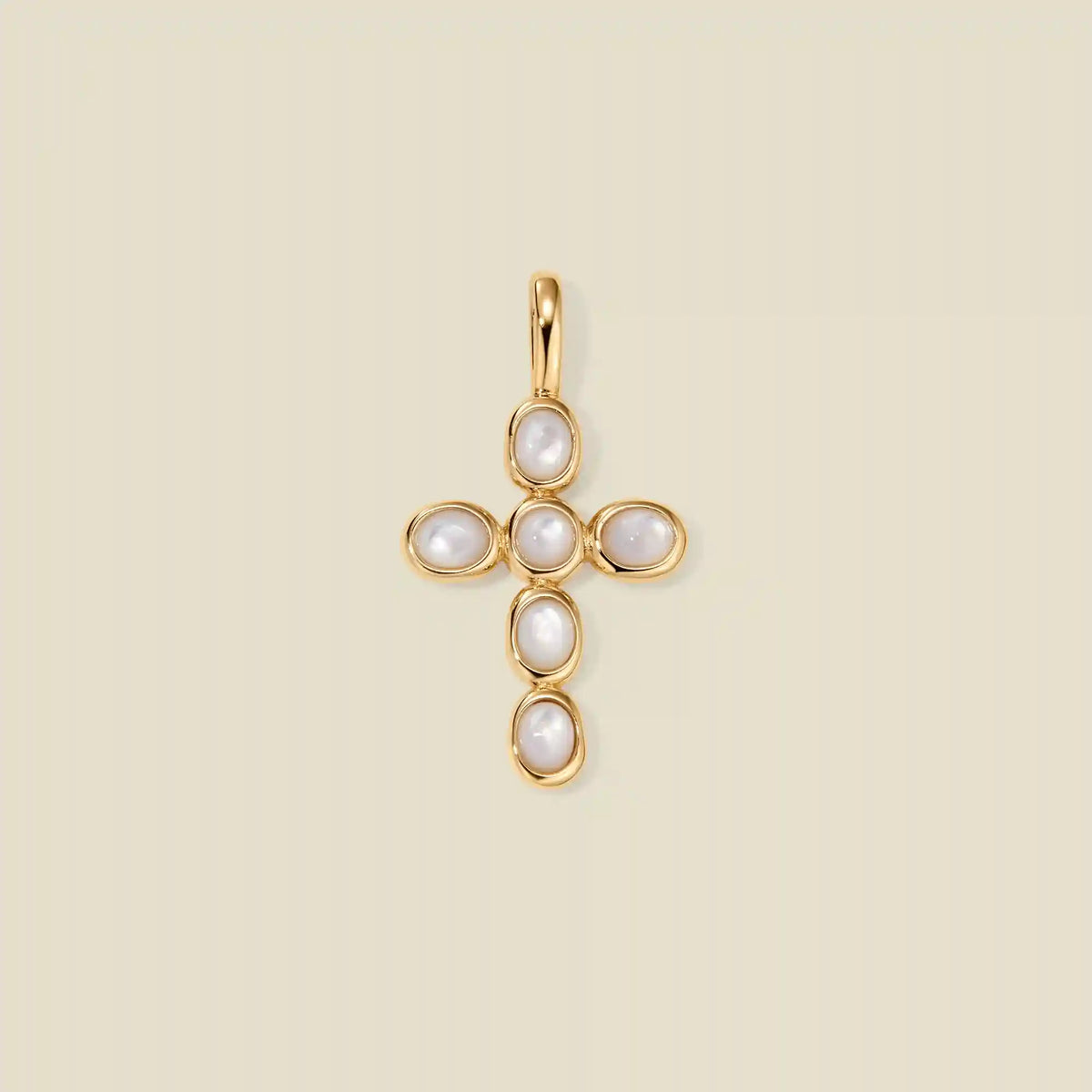 Mother of Pearl Cross Charm