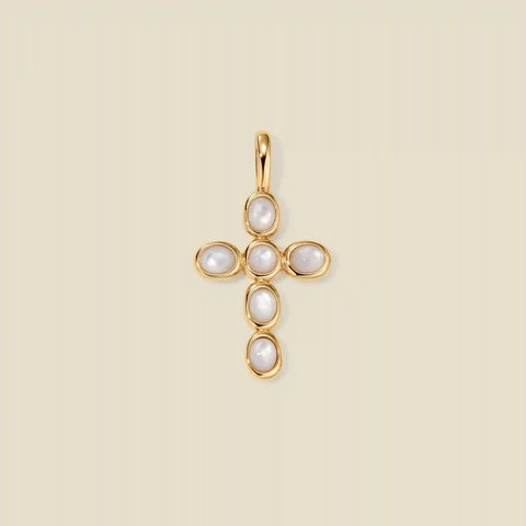 Mother of Pearl Cross Charm