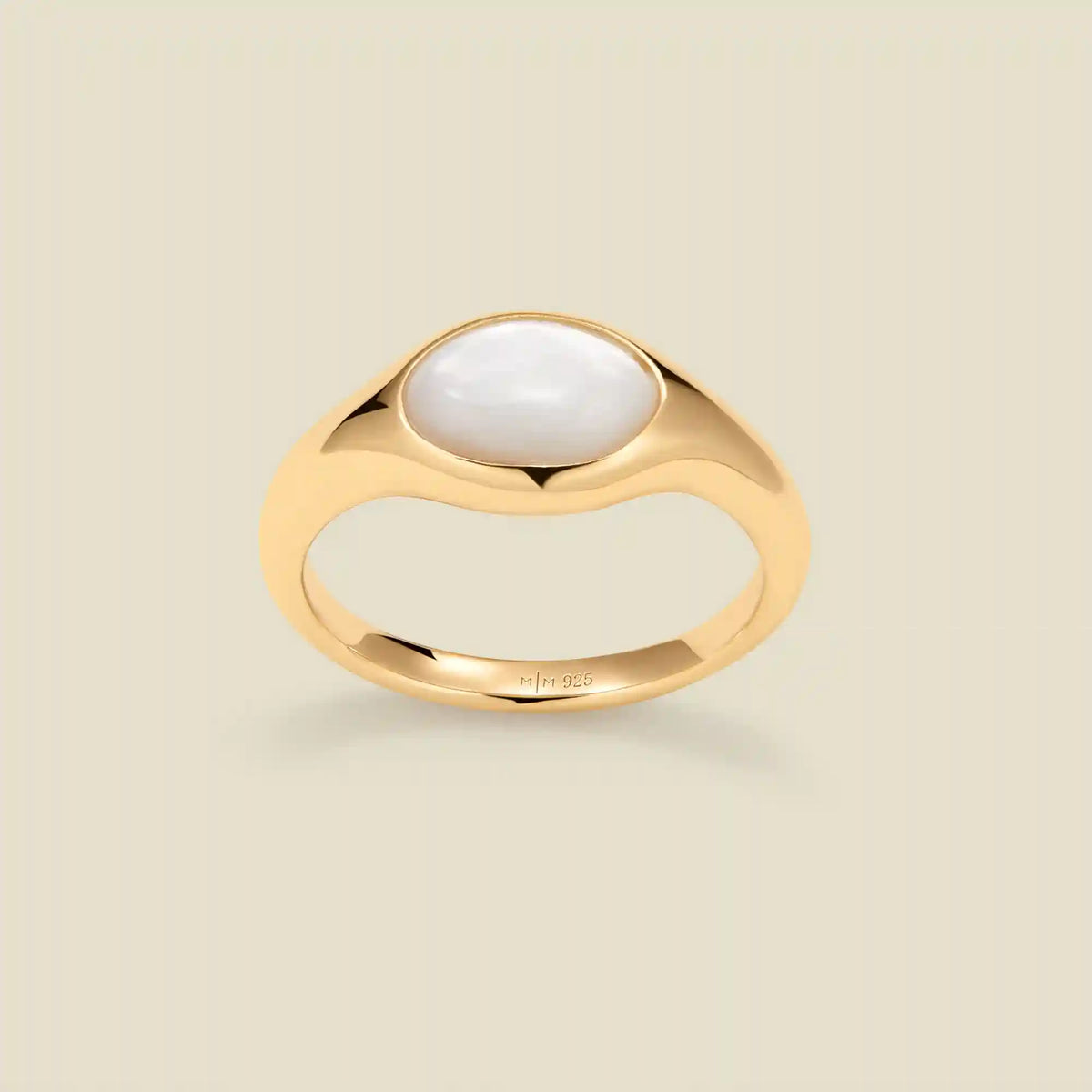 Mother of Pearl Signet Ring