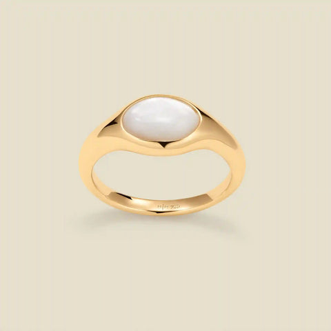 Mother of Pearl Signet Ring