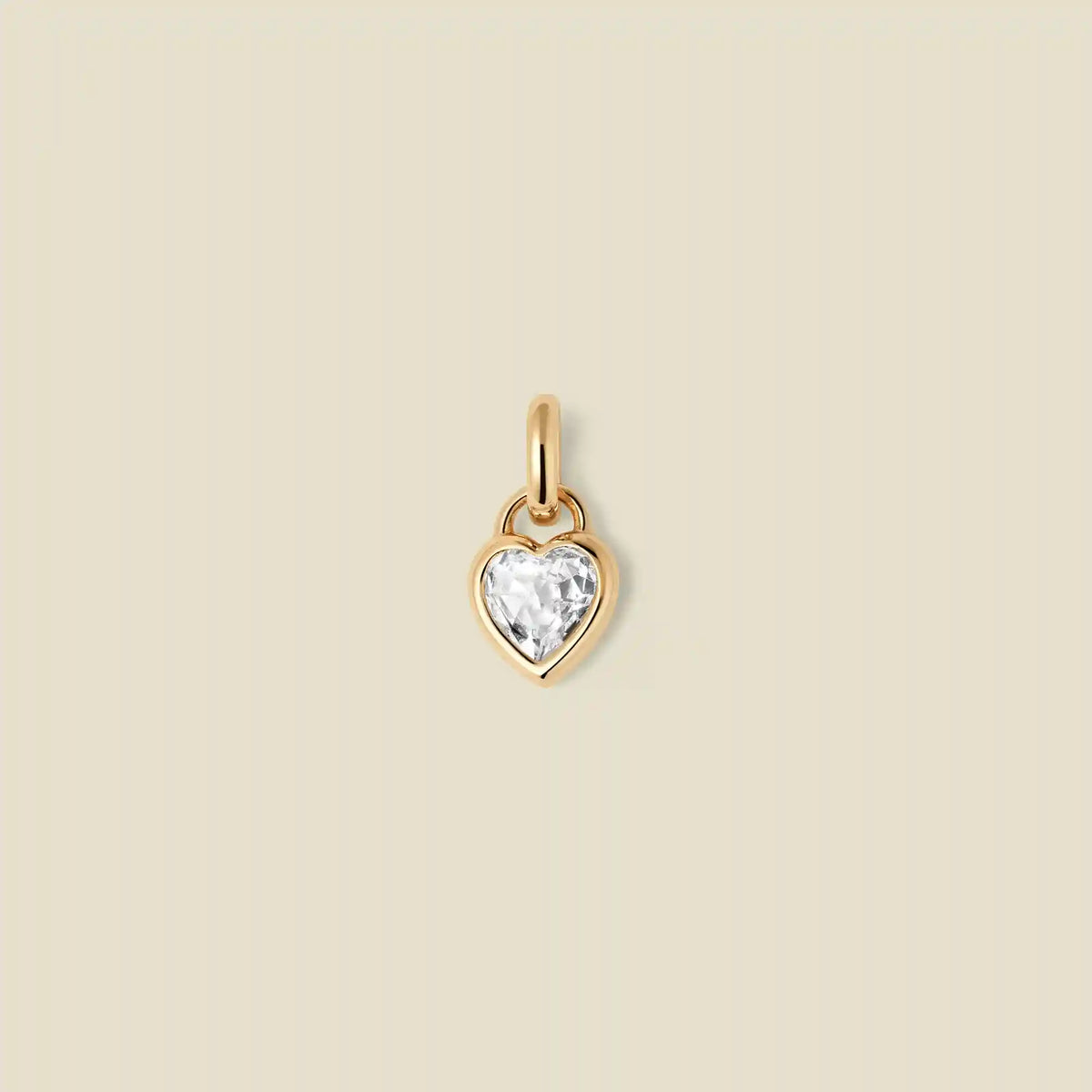 CZ Heart Padlock Charm