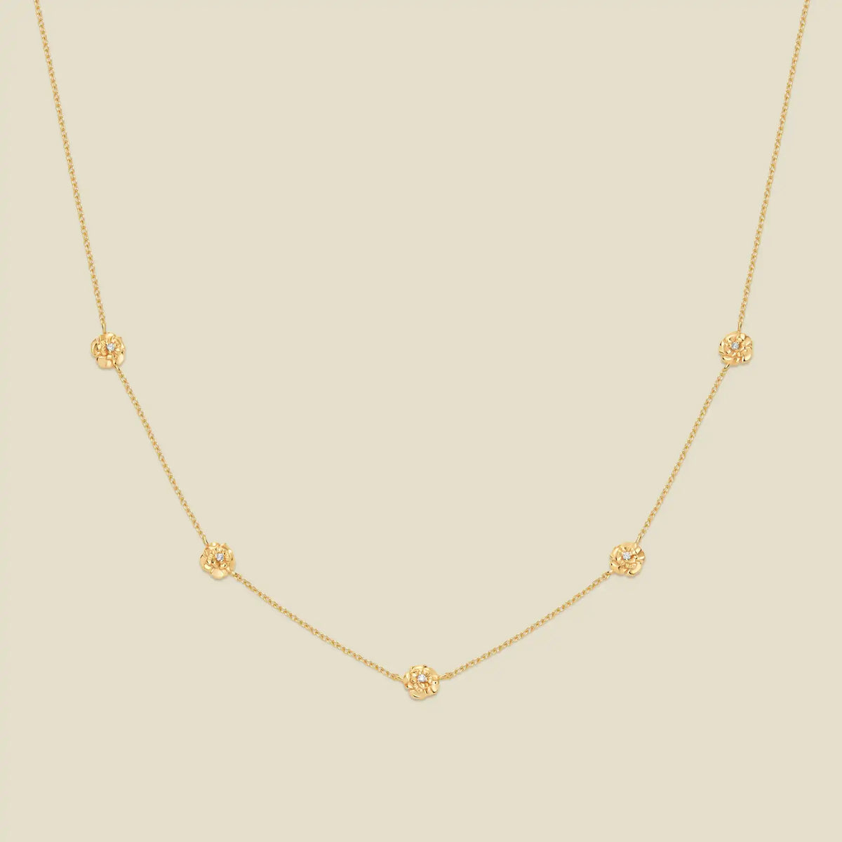 January CZ Birth Flower Station Necklace