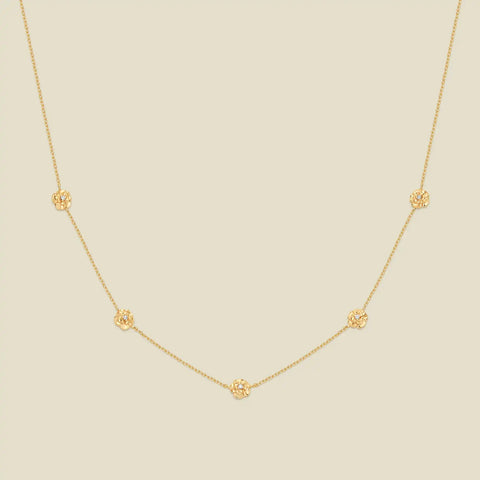 January CZ Birth Flower Station Necklace