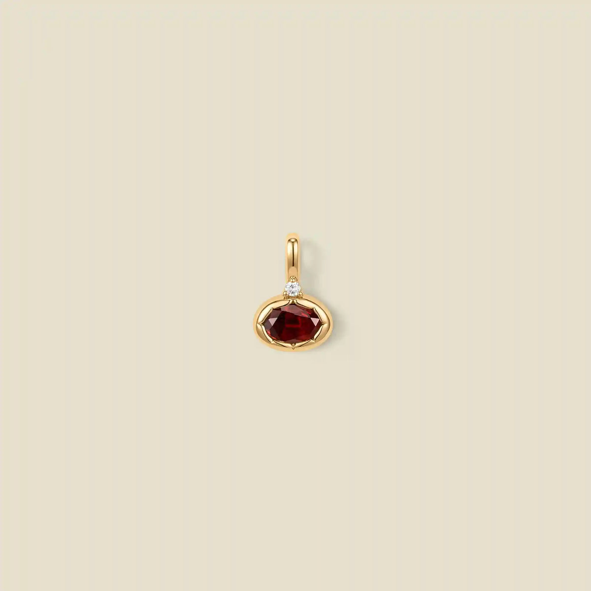 January Oval Birthstone Charm