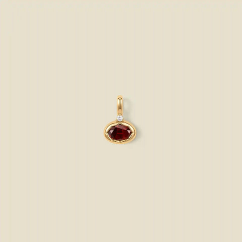 January Oval Birthstone Charm