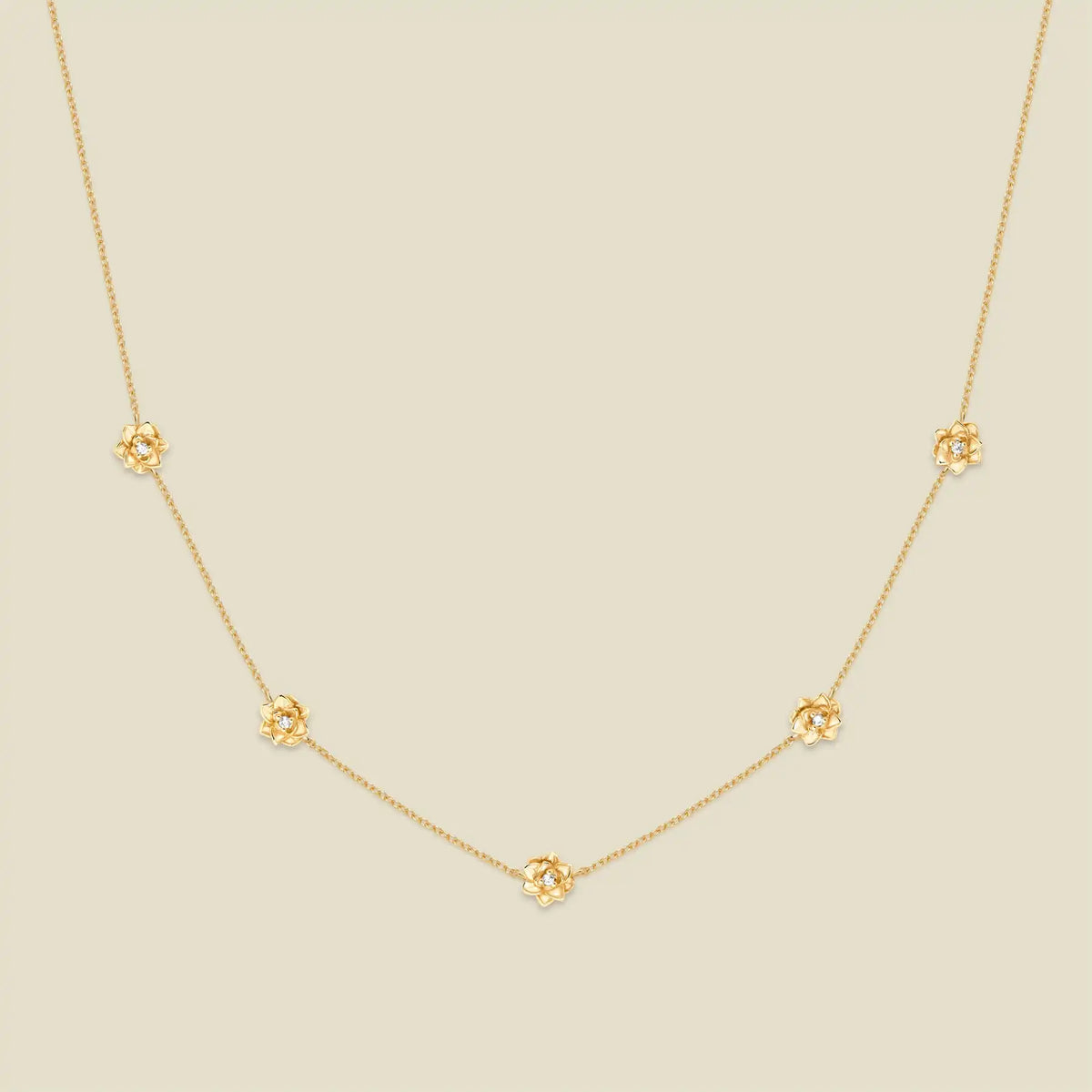 July CZ Birth Flower Station Necklace