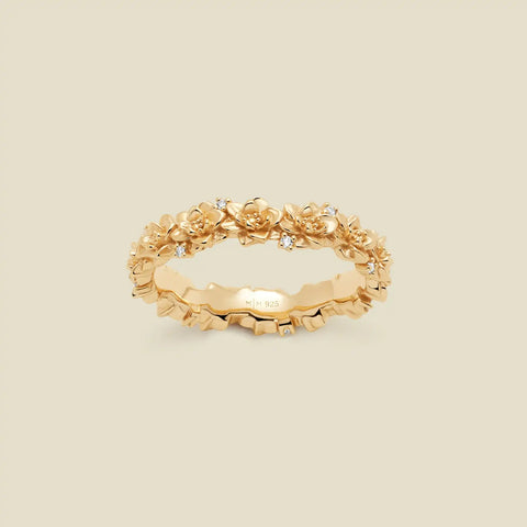 July CZ Birth Flower Eternity Ring