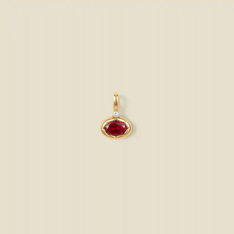 July Oval Birthstone Charm