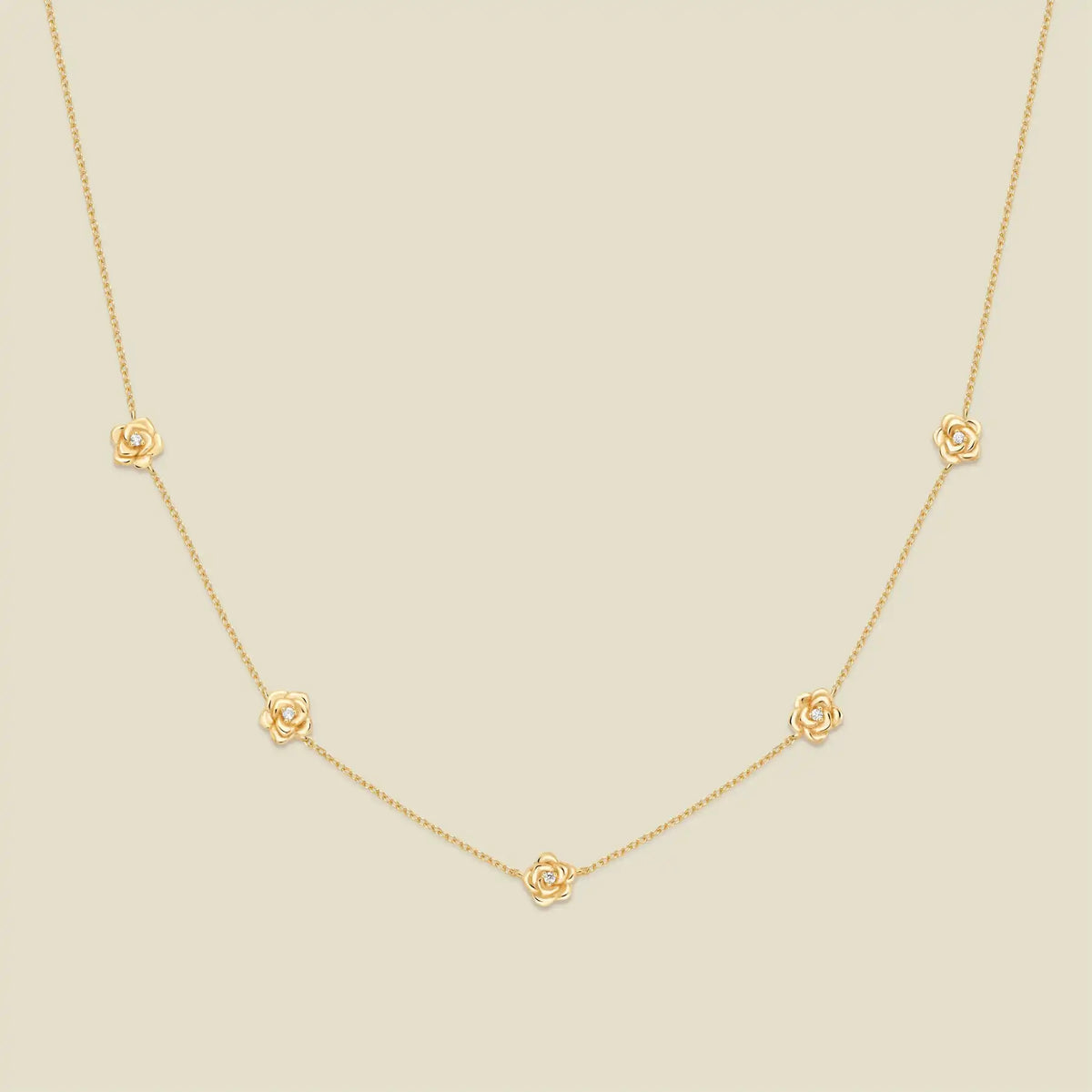 June CZ Birth Flower Station Necklace
