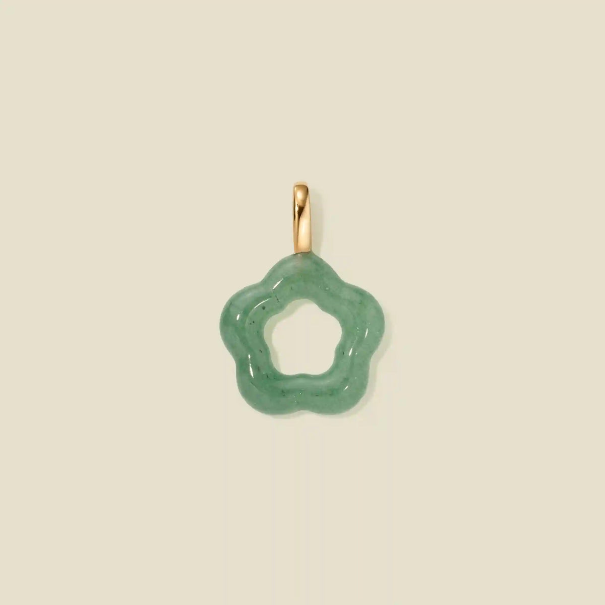 Green Aventurine Flower Charm
