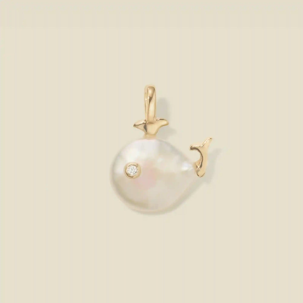 Pearl Whale Charm
