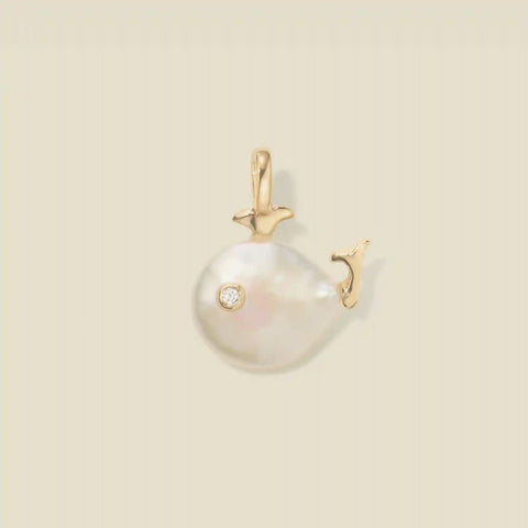Pearl Whale Charm