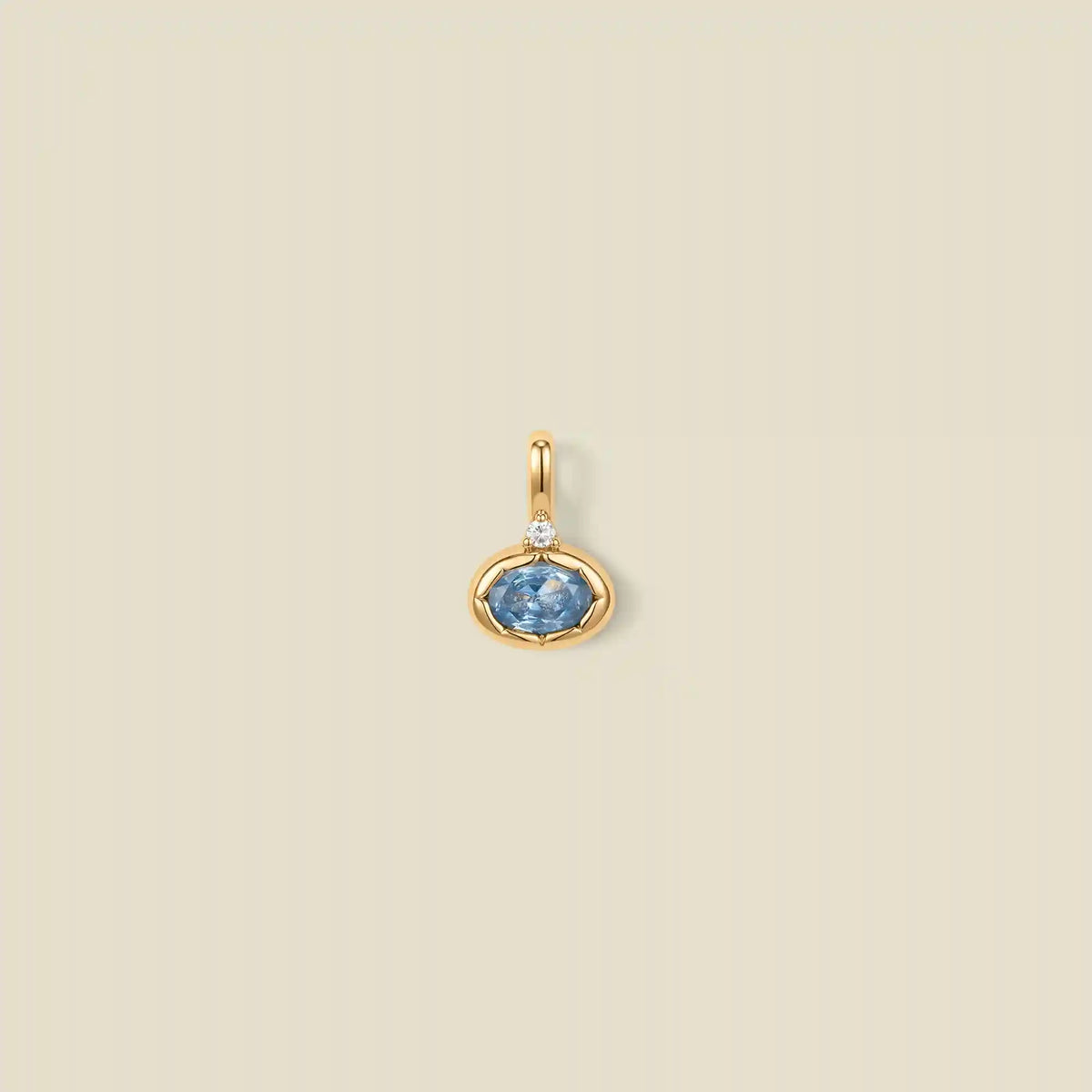 March Oval Birthstone Charm