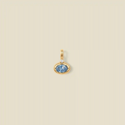 March Oval Birthstone Charm