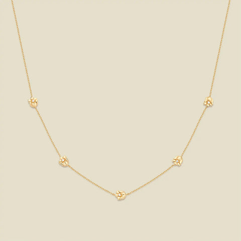 May CZ Birth Flower Station Necklace