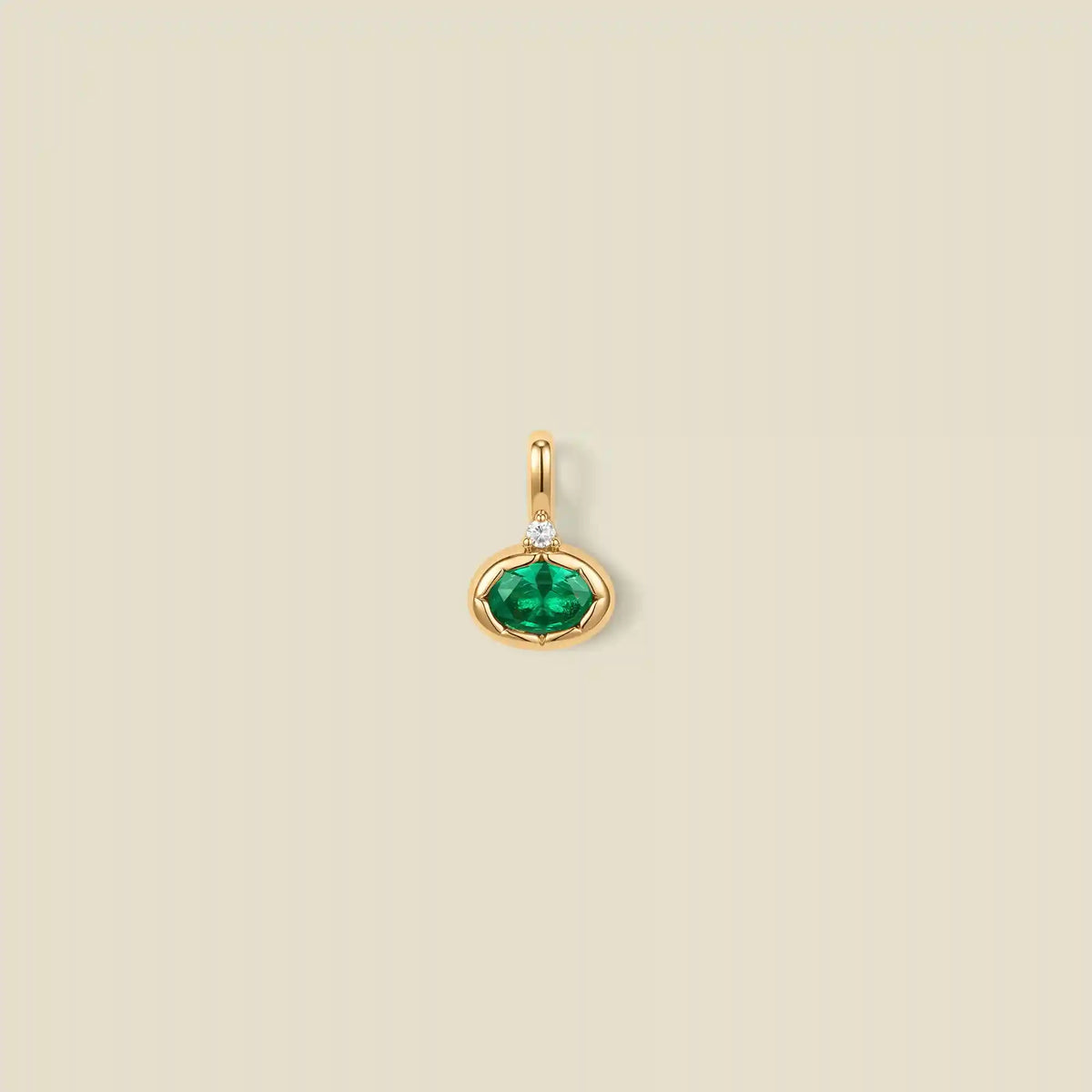 May Oval Birthstone Charm
