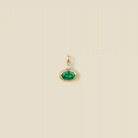 May Oval Birthstone Charm