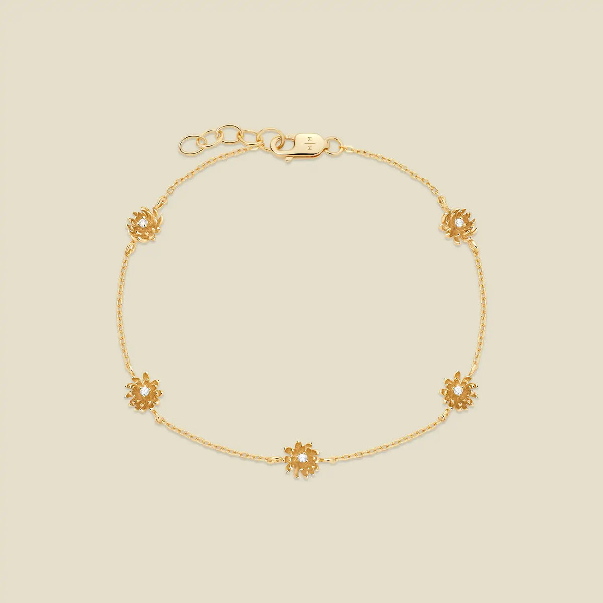 November CZ Birth Flower Station Bracelet