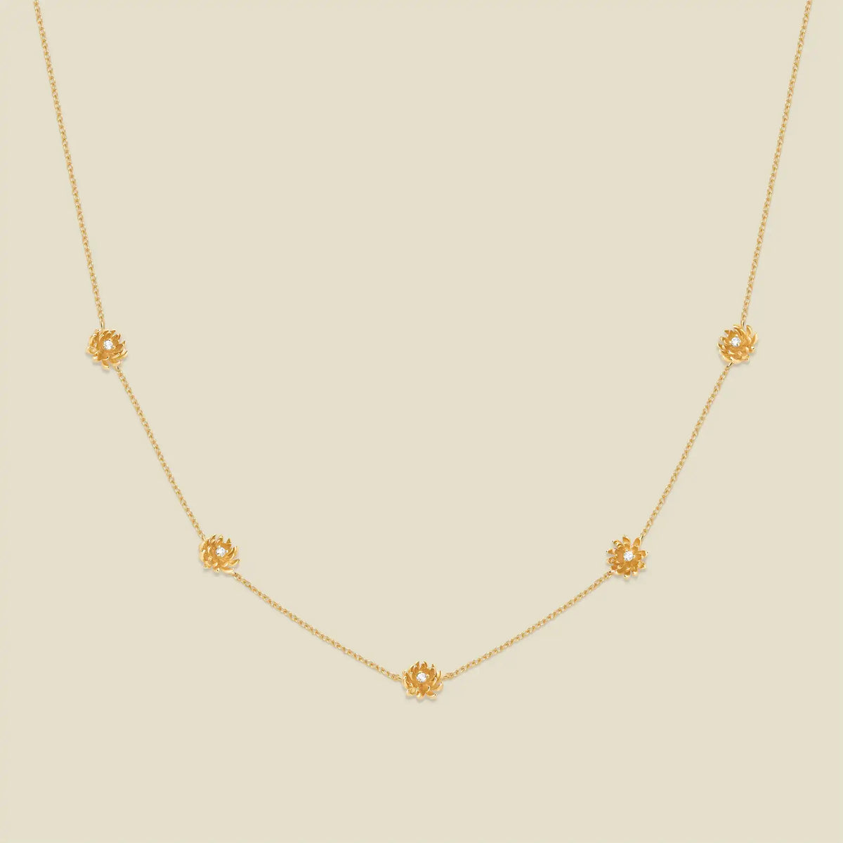 November CZ Birth Flower Station Necklace